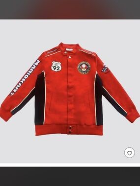 NWT Kids Racing Bomber Jacket with Patch Details Mario cart size M/L Nintendo